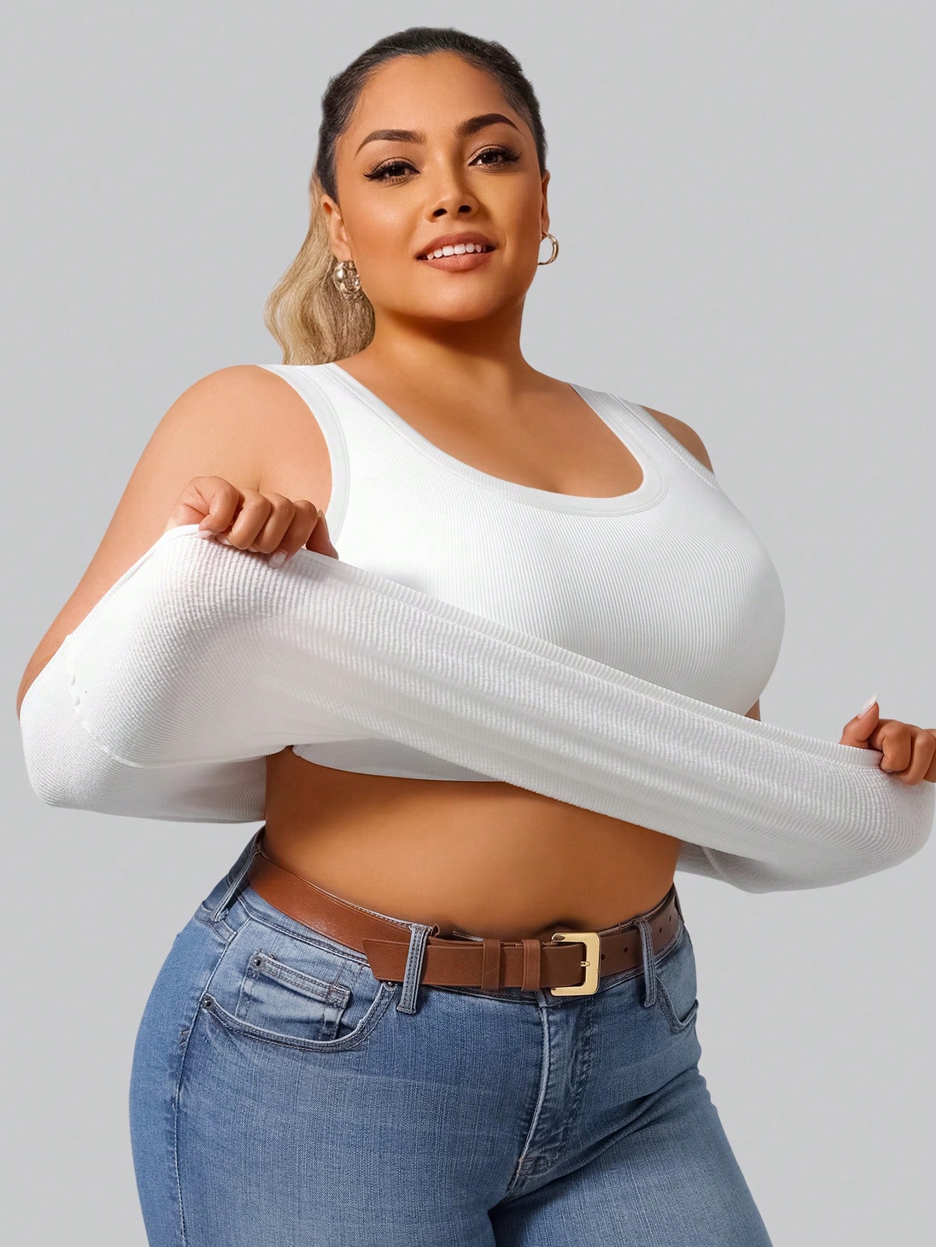 Plus Size Women's Solid Ribbed - огляд і ціна Lace Trim Cami