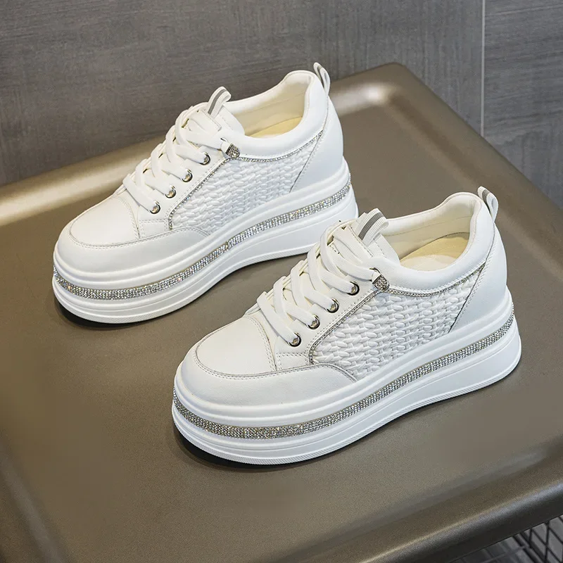 7.5cm Genuine Leather White Sh - огляд і ціна Sneakers Fashion Women