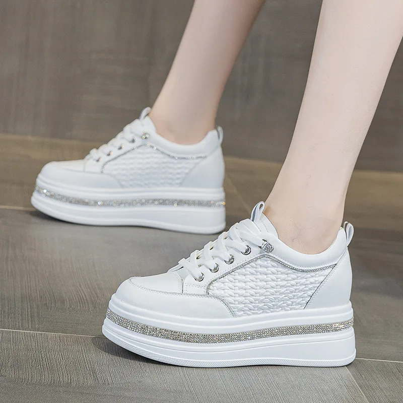 7.5cm Genuine Leather White Sh - огляд і ціна Sneakers Fashion Women