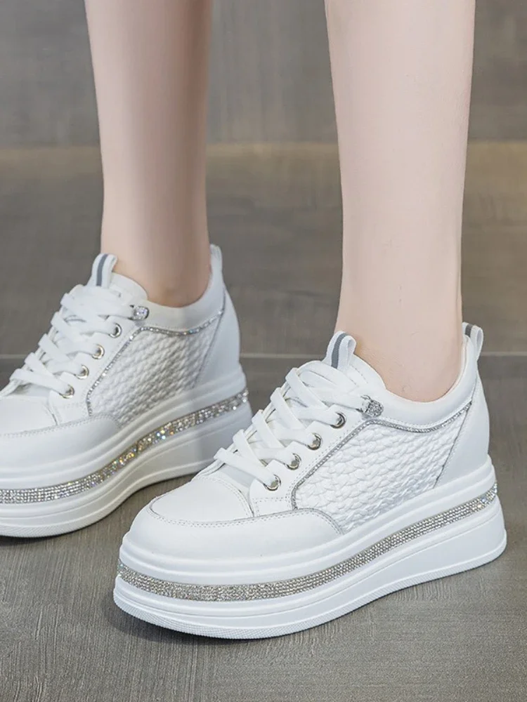 7.5cm Genuine Leather White Sh - огляд і ціна Sneakers Fashion Women