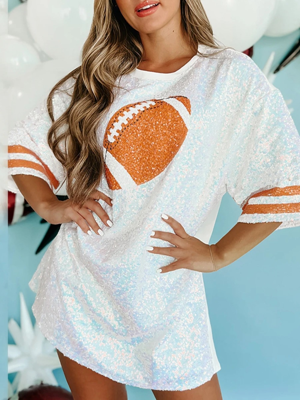 Women Sequined  Long T-Shirts  - огляд і ціна Women'S Fashion Rugby Shirt