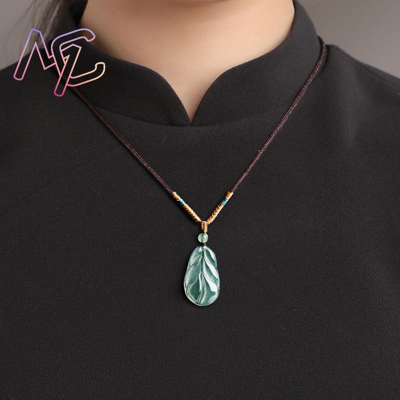 Myanmar Jadeite Leaf Pendant G - огляд і ціна Women'S Fashion