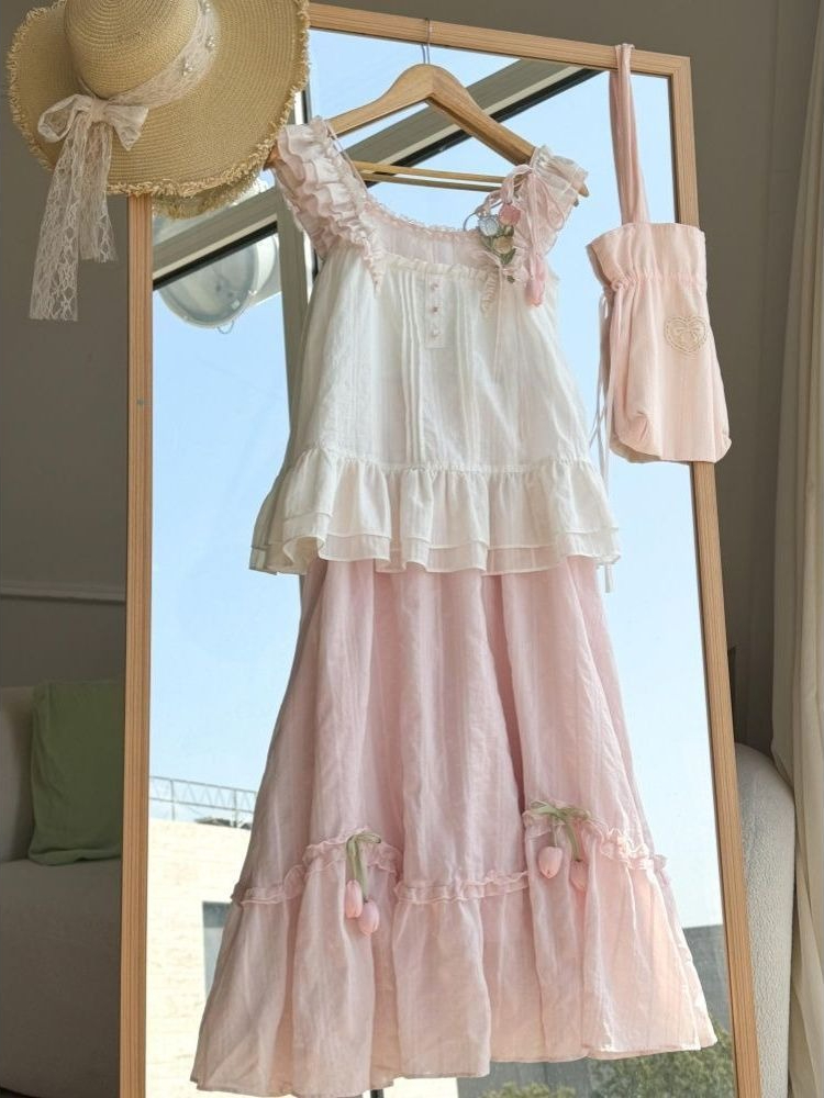 Sweet Kawaii Ruffle Trim Tulip - огляд і ціна Lace Trim Cami