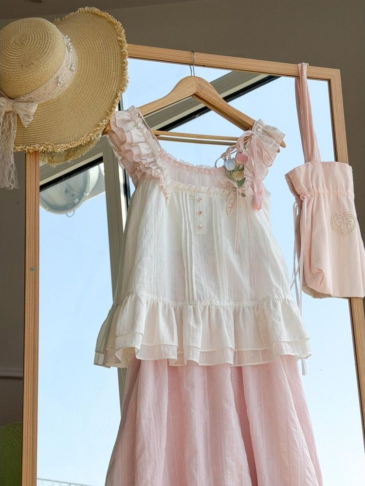 Sweet Kawaii Ruffle Trim Tulip - огляд і ціна Lace Trim Cami